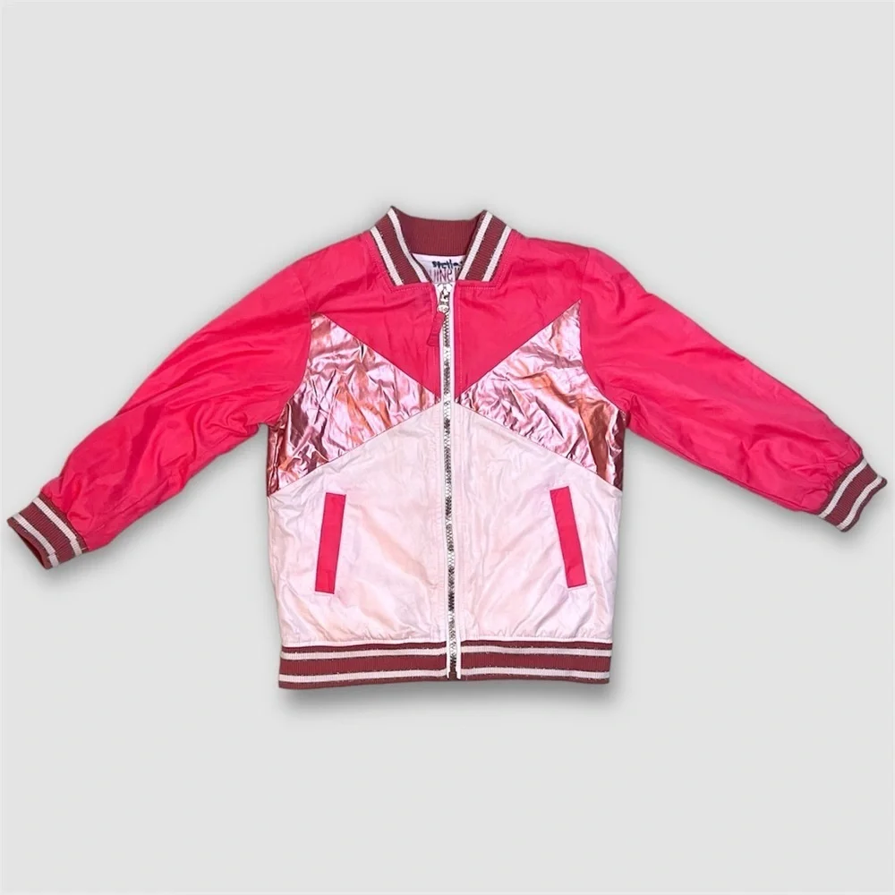 7 For All Mankind Denim Jacket + OshKosh Pink Bomber Girls 4T Jacket Bundle - Picture 2 of 8